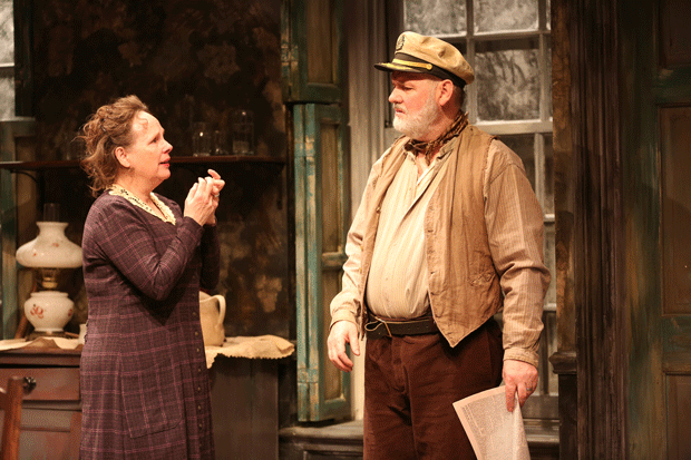 Maryann Plunkett and Ciarán O&#39;Reilly in the title roles of Sean O&#39;Casey&#39;s Juno and the Paycock, directed by Neil Pepe, at Irish Repertory Theatre.