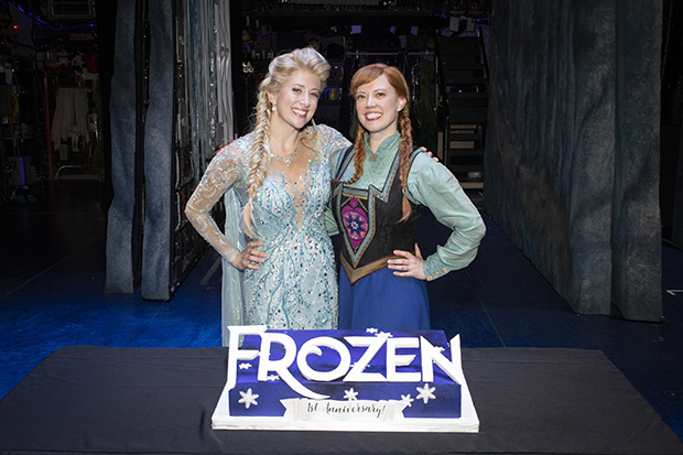Cassie Levy and Patti Murin toast a year as Elsa and Anna on Broadway.