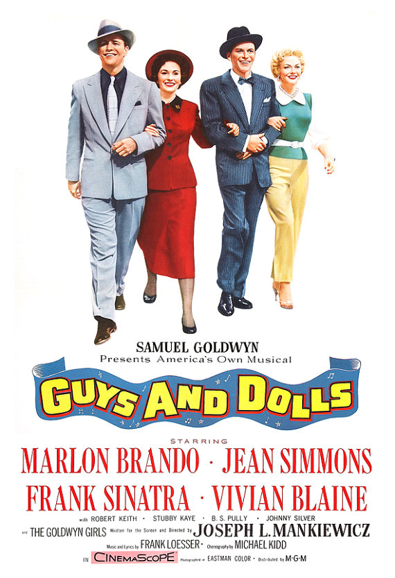 The original movie poster for Guys and Dolls.