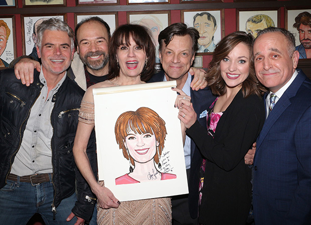 Beth Leavel with Broadway pals Troy Britton Johnson, Danny Burstein, Jim Caruso, Laura Osnes, and fiancé Adam Heller.
