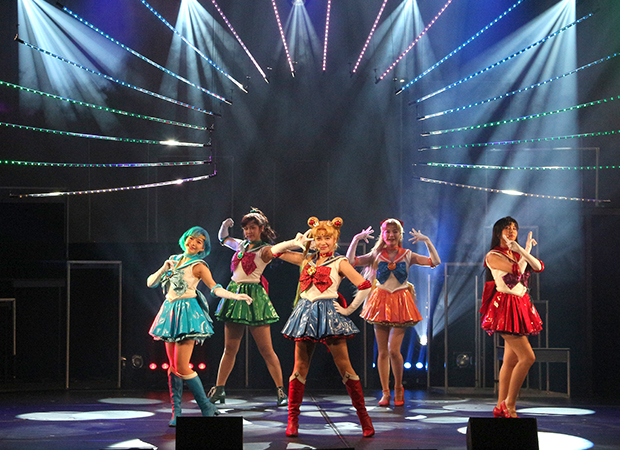 The stars of Pretty Guardian Sailor Moon The Super Live perform number at the Playstation Theatre.