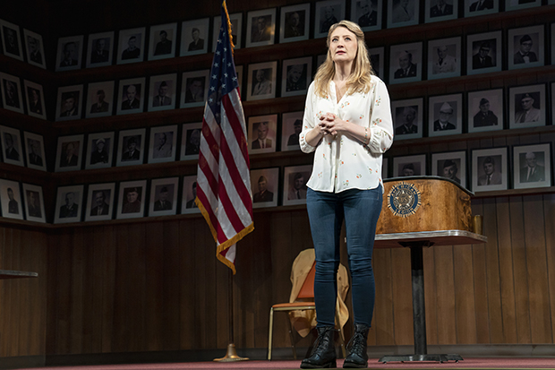 Heidi Schreck appears in her play What the Constitution Means to Me on Broadway.