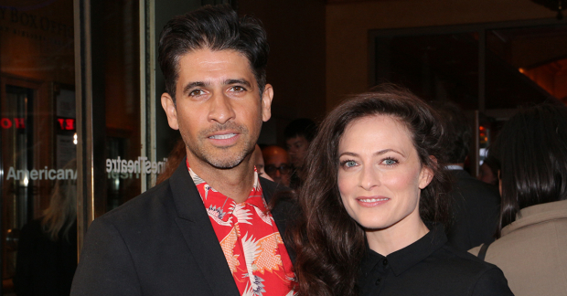 Lara Pulver with husband Raza Jaffrey.