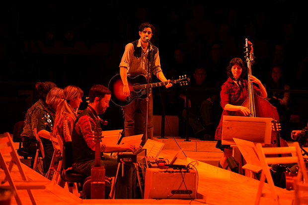 Damon Daunno as Curly, with the Oklahoma! band.