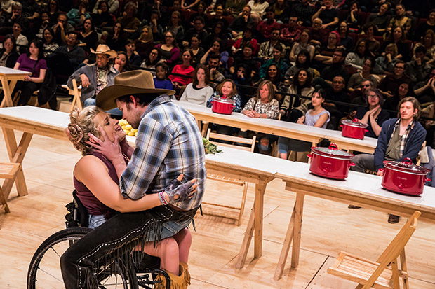 Ali Stroker and James Davis as Ado Annie and Will Parker.