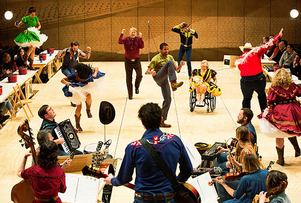 A scene from Oklahoma! at the Circle in the Square Theatre.