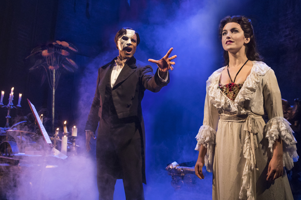 Derrick Davis and Eva Tavares in The Phantom of the Opera.