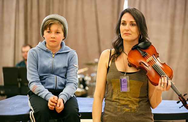 Jack McCarthy and Leenya Rideout in rehearsal for the world premiere of August Rush: The Musical.