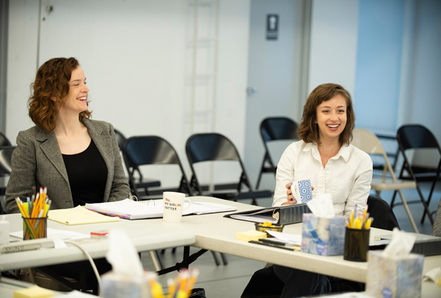 Director Margot Bordelon and playwright Selina Fillinger rehearse Something Clean, making its world premiere at Roundabout Theatre Company&#39;s Black Box Theatre.