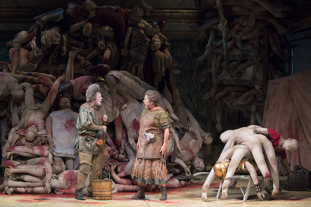 Nathan Lane plays Gary, and Kristine Nielsen plays Janice in Gary: A Sequel to Titus Andronicus.