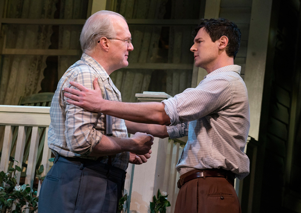 Tracy Letts plays Joe Keller, and Benjamin Walker plays his son Chris in All My Sons.