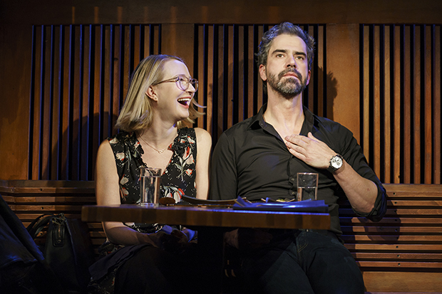 Halley Feiffer and Hamish Linklater star in Feiffer&#39;s The Pain of My Belligerence, directed by Trip Cullman, at Playwrights Horizons.