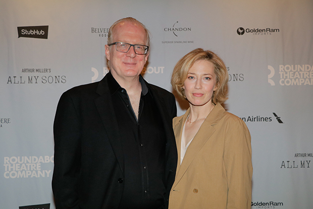 All My Sons star Tracy Letts with his wife, Carrie Coon.