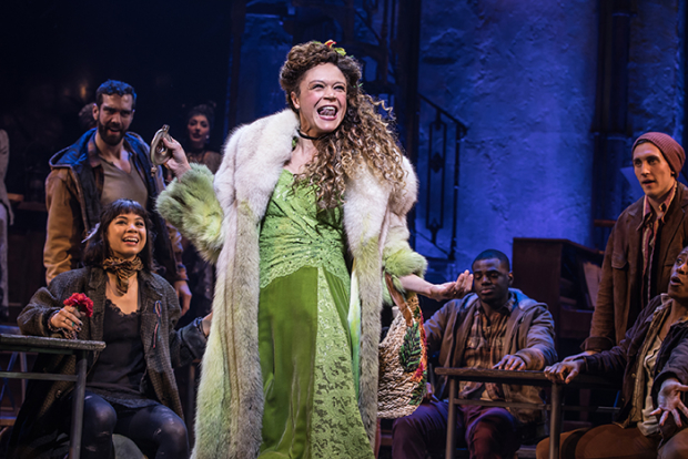 Amber Gray as Persephone in the Broadway cast of Hadestown.