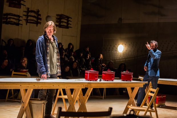 Patrick Vaill and Will Brill in Oklahoma! Vaill, who plays Jud Fry, didn&#39;t get a Tony nomination, but the production as a whole did get nominated for Best Revival.