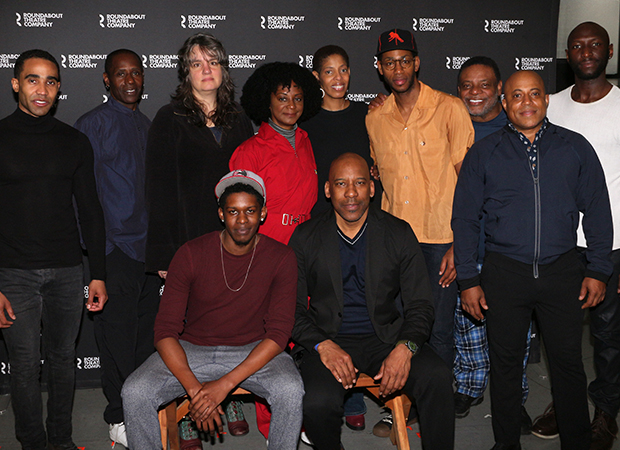 The company of Toni Stone, with director Pam MacKinnon and playwright April Matthis.