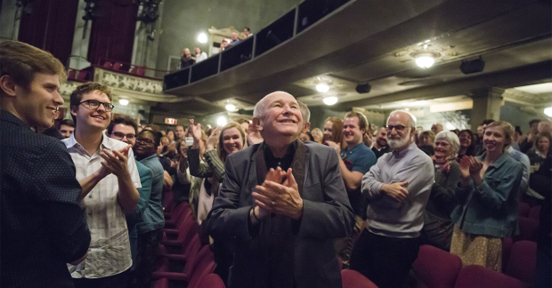 Terrence McNally in the audience at the Broadhurst Theatre.