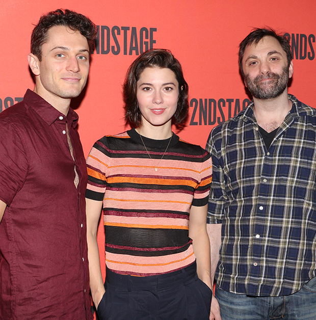 Colin Woodell and Mary Elizabeth Winstead, with playwright/director Christopher Shinn.