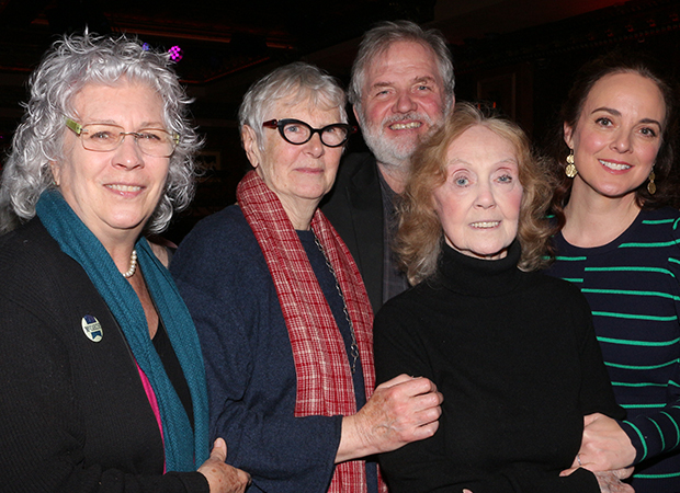 Melissa Errico (right) celebrates with her Irish Repertory Theatre family.