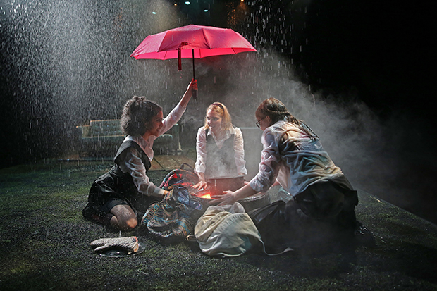 Sharlene Cruz, AnnaSophia Robb, and Sophie Kelly-Hedrick play the three witches in Mac Beth.