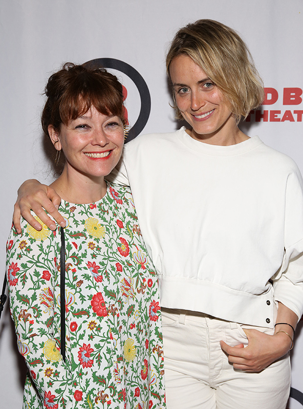 Erica Schmidt and Taylor Schilling at the opening of Mac Beth.