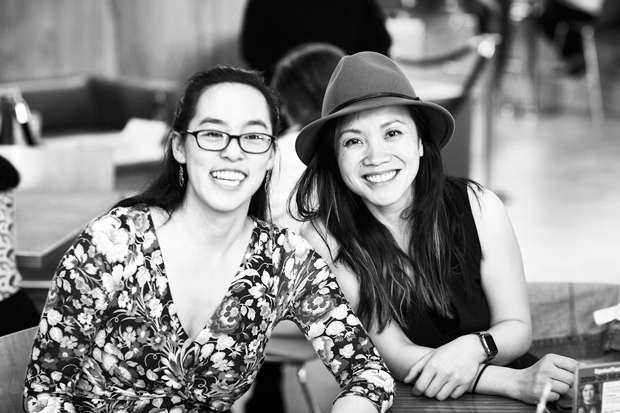 Signature&#39;s Residency 5 playwright Lauren Yee (left) with Tina Chilip..