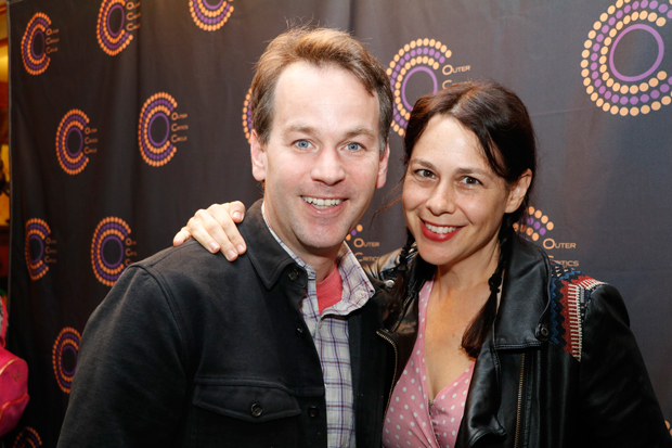 Outstanding Solo performance winner Mike Birbiglia (The New One) with his wife, Jennifer Hope Stein.