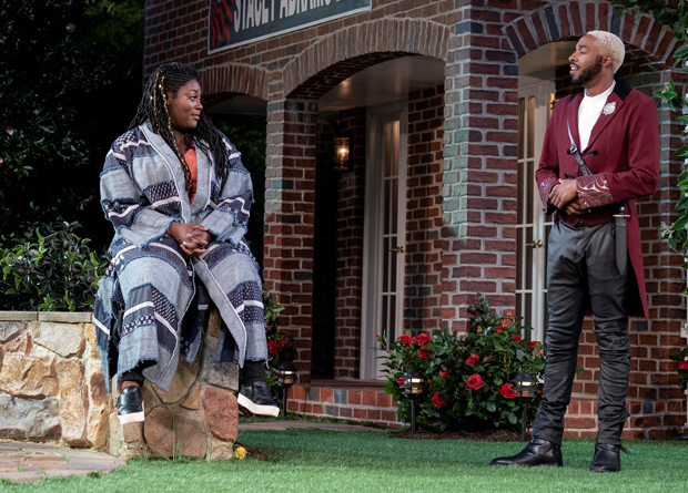 Danielle Brooks and Grantham Coleman star in the Shakespeare in the Park Much Ado About Nothing.