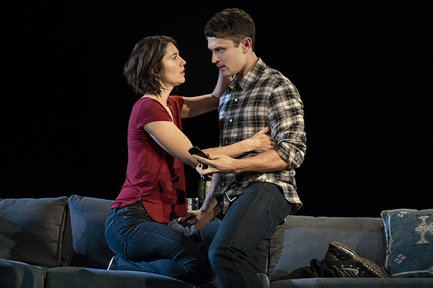 Mary Elizabeth Winstead and Colin Woodell star in the off-Broadway revival of Christopher Shinn&#39;s Dying City, directed by Shinn, at Second Stage Theater.