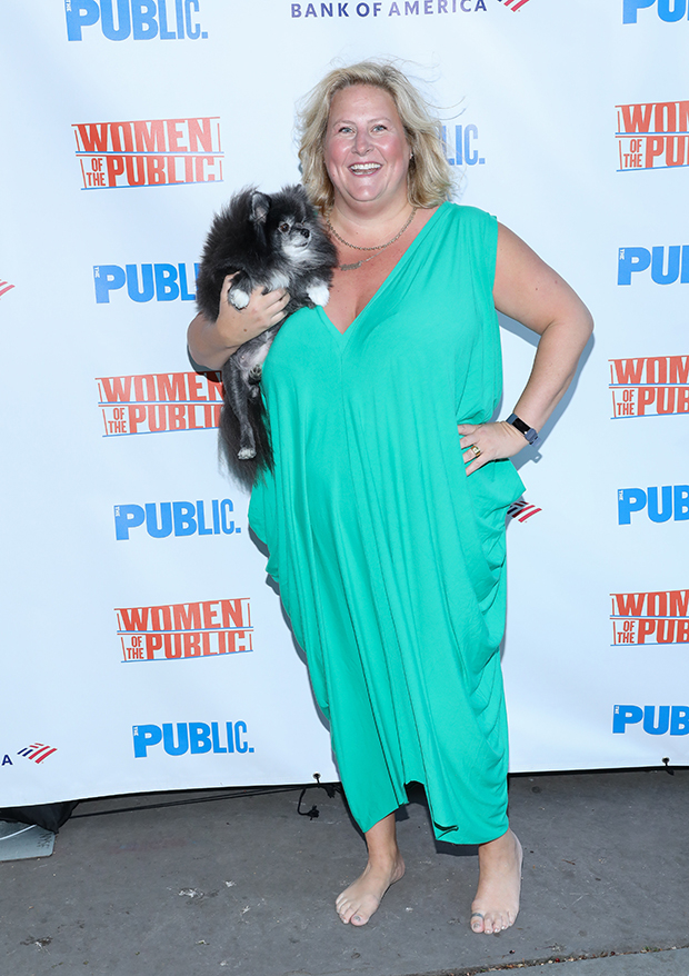 Bridget Everett and her dog Poppy.