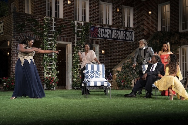 Danielle Brooks, Olivia Washington, Erik Laray Harvey, Chuck Cooper, Tiffany Denise Hobbs, and Margaret Odette star in William Shakespeare&#39;s Much Ado About Nothing, directed by Kenny Leon, for Shakespeare in the Park at the Delacorte Theater.
