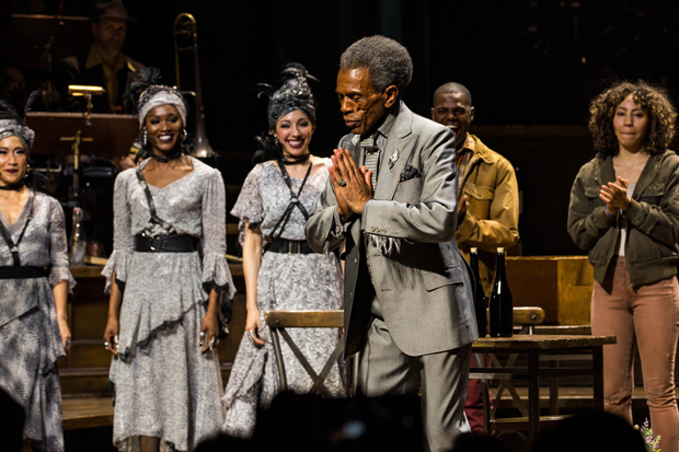 Tony winner André De Shields takes a bow at curtain call after the Tuesday, June 11, performance of Hadestown. 