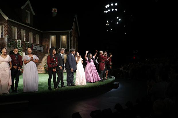 The cast of Much Ado About Nothing take their final bow.