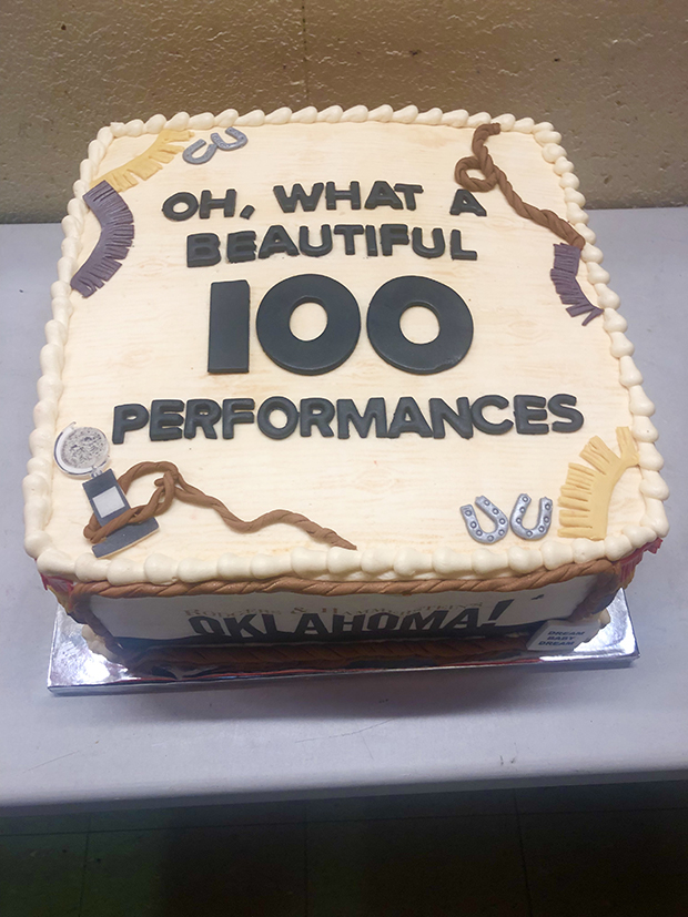 The 100th performance cake for Oklahoma!