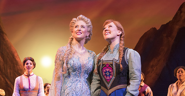 Cassie Levy and Patty Murin as Elsa and Anna.