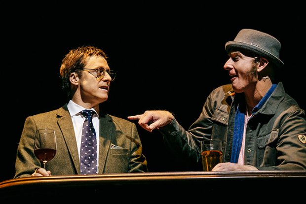 Alan Tudyk and Hugo Armstrong in the world premiere of Mysterious Circumstances, directed by Matt Shakman, at the Geffen Playhouse. 