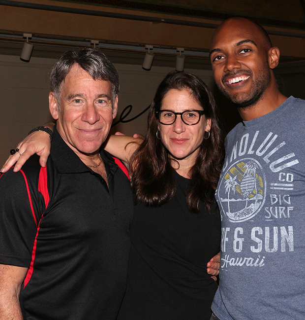 Working cocreator Stephen Schwartz with director Anne Kauffman and musical director Alvin Hough Jr.