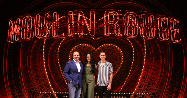 Danny Burstein, Karen Olivo, and Aaron Tveit star in Moulin Rouge!