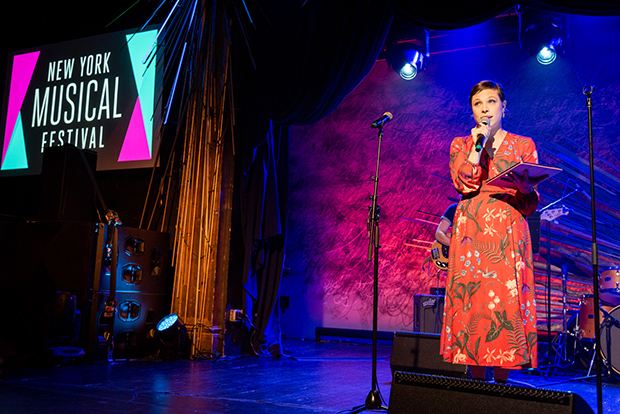 Lauren Marcus performs at the New York Musical Festival&#39;s opening night.