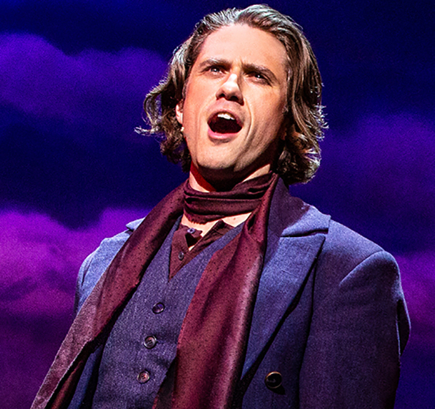Aaron Tveit as Christian in the 2018 Boston run of Moulin Rouge!