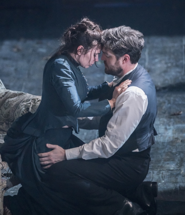 Hayley Atwell and Tom Burke star in Henrik Ibsen&#39;s Rosmersholm, adapted by Duncan Macmillan and directed by Ian Rickson, at the Duke of York&#39;s Theatre in London.