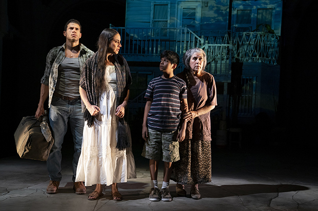 Alex Hernandez, Sabina Zúñiga Varela, Benjamin Luis McCracken, and Socorro Santiago appear in the off-Broadway production of Mojada.
