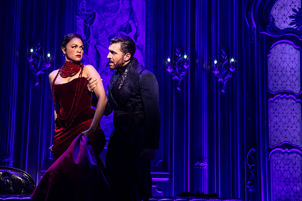 Karen Olivo plays Satine, and Tam Mutu plays the Duke in Moulin Rouge!