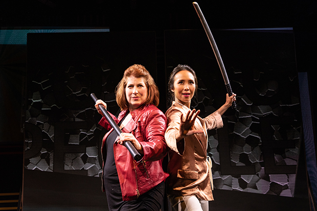 Anne L. Nathan and Emily Borromeo in Broadway Bounty Hunter.