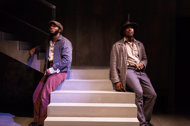 Galen Ryan Kane as Bigger, and Jason Bowen as Black Rat in the Acting Company&#39;s Native Son.