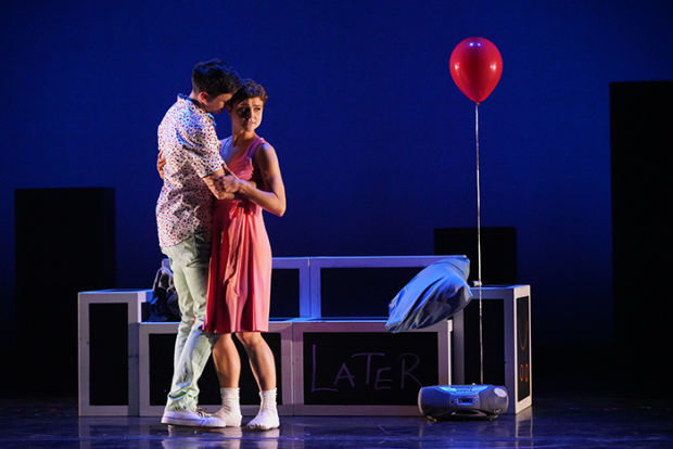 Matt Doyle and Melanie Moore in Freddie Falls in Love, directed and choreographed by Al Blackstone, at the Joyce Theater.