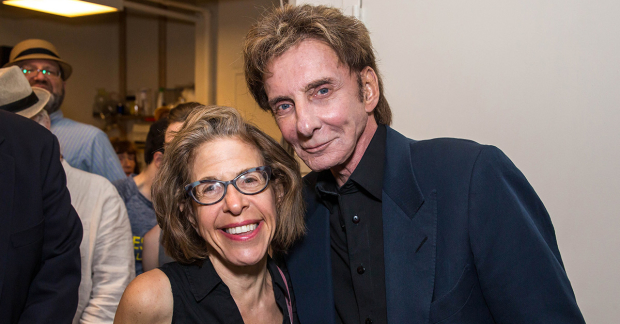 Jackie Hoffman with Barry Manilow backstage at Fiddler on the Roof.