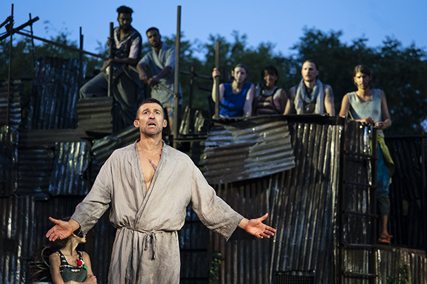 Jonathan Cake (foreground) plays the title role in Coriolanus.
