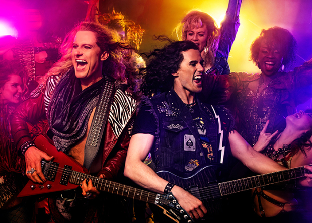 The 2019 cast of Rock of Ages, now running at New World Stages through January 12, 2020.