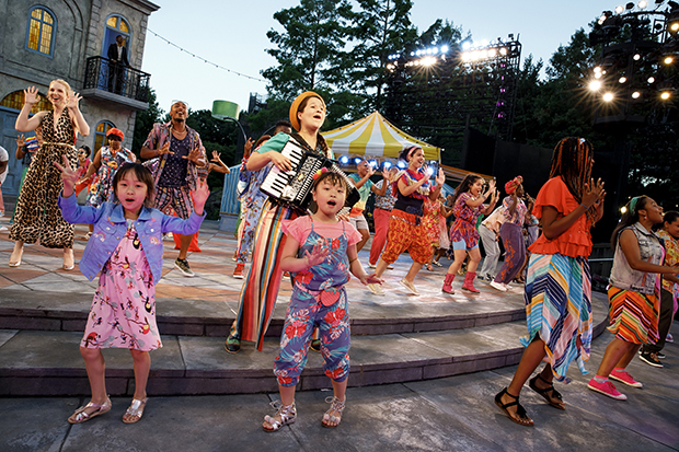 Shaina Taub and the company of Public Works&#39;s Twelfth Night in 2018.